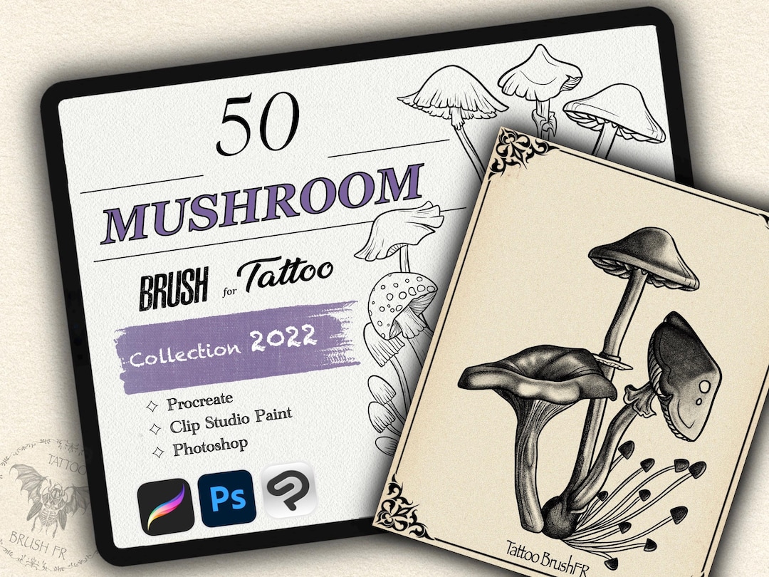 50 MUSHROOM BRUSH for Procreate / Photoshop / Clip Studio Paint (2022 ...