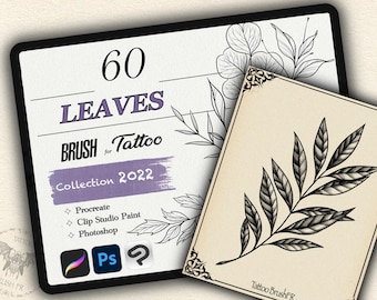 60 LEAVES BRUSH for Procreate / Photoshop / Clip Studio Paint (2022 collection)