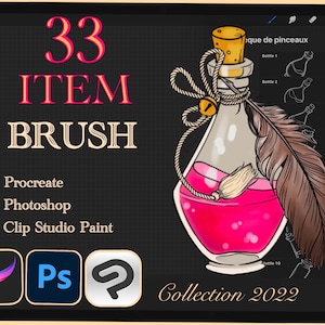 33 ITEM BRUSH for Procreate / Photoshop / Clip Studio Paint (2022 collection)