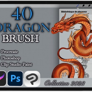 40 DRAGON BRUSH for Procreate / Photoshop / Clip Studio Paint (2023 collection)