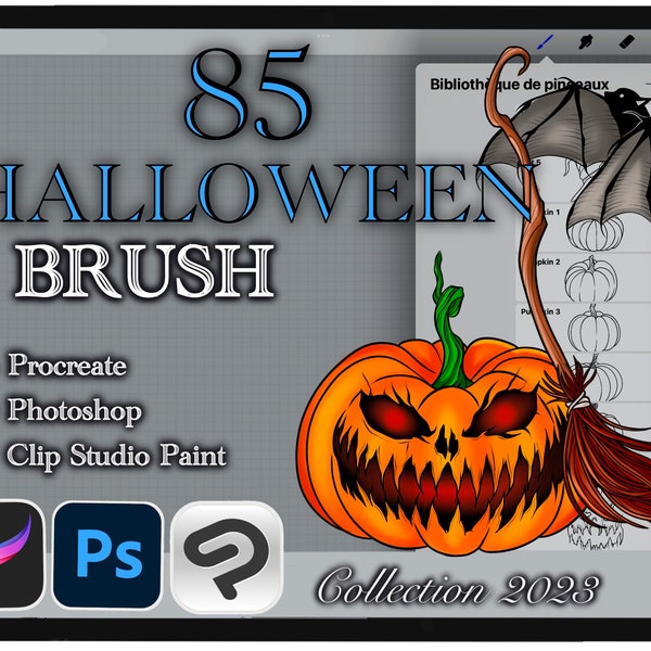 85 HALLOWEEN BRUSH for Procreate / Photoshop / Clips Studio Paint (2023 collection)