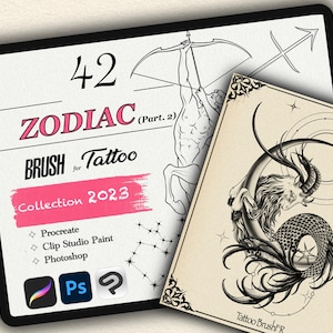 42 ZODIAC PĘDZEL do Procreate / Clip Studio Paint / Photoshop (Kolekcja 2023)
