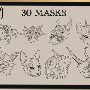 30 Pinceaux masques japonais pour Procreate image 3