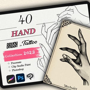 40 HAND BRUSH for Procreate / Photoshop / Clip Studio Paint