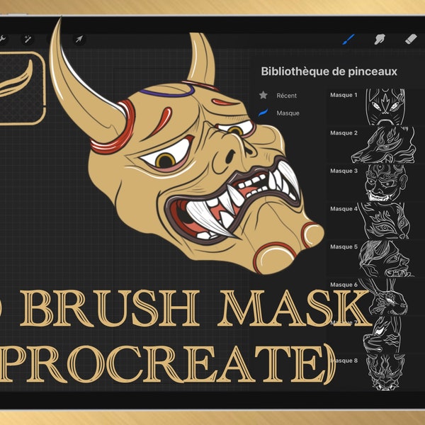 30 Pinceaux masques japonais pour Procreate