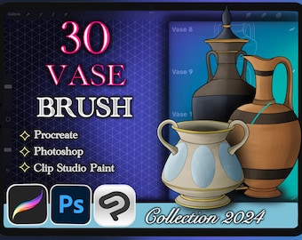 30 VASE BRUSH for Procreate / Photoshop / Clip Studio Paint