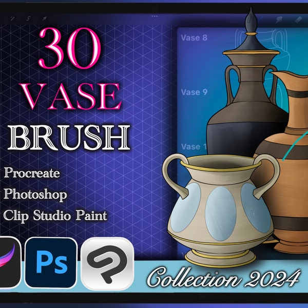 30 VASE BRUSH for Procreate / Photoshop / Clip Studio Paint