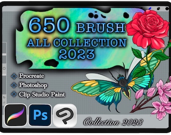 650 BRUSH and STAMP for Procreate / Photoshop / Clip Studio Paint (only collection 2023)