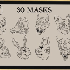 30 Pinceaux masques japonais pour Procreate image 2