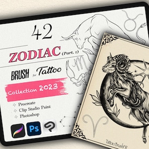 42 ZODIAC (część 1) PĘDZEL do Procreate / Clip Studio Paint / Photoshop