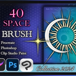 40 SPACE BRUSH for Procreate / Photoshop / Clip Studio Paint (collection 2024)