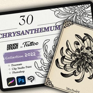 30 CHRYSANTHEMUM BRUSH for Procreate / Photoshop /Clip Studio Paint (2022 collection)