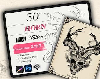 30 HORNS BRUSH for Procreate/ Photoshop/ Clip Studio Paint