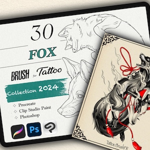 30 FOX BRUSH for Procreate / Clip Studio Paint / Photoshop (Collection 2024)