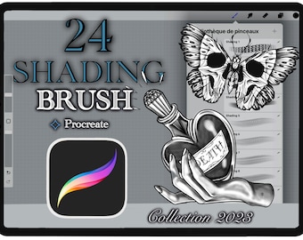 24 SHADING TATTOO BRUSH for Procreate (collection 2023)