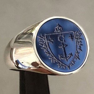 Personalized Coat of Arms & Family Crest Intaglio Rings, Onyx Custom Crest Signet Ring, Crest Ring, Family Crest Signet Ring