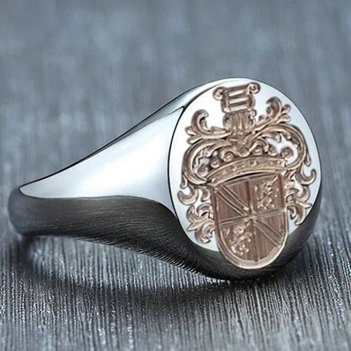 Custom Family Crest Coat of Arms Ring Personalized Signet - Etsy