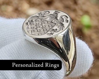 Coat of Arms Ring, Family Crest Rings, Custom Signet Ring, Crest Ring, Family Crest Signet Ring Christmas Gift