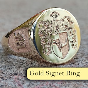 Personalization Custom Coat of Arms Ring, Family Crest Rings, Custom Signet Ring, Seal Crest Ring, Family Crest Signet Ring, Wax Seal Ring