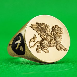 Coat of Arms  Signet Ring,  Custom Family Crest Rings, Custom Signet Ring, Custom Crest Ring, Family Crest Signet Ring