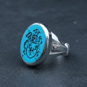 Custom Family Crest Signet Ring: Hand-Carved Intaglio, Gold or Silver