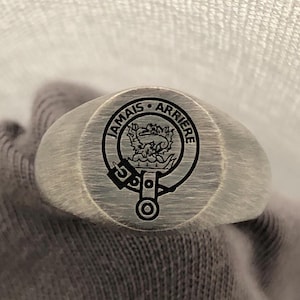 Custom Sterling Silver Family Crest Signet Ring (10mm)