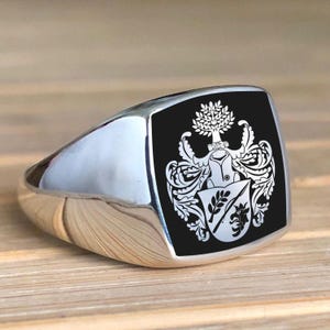 Signet Personalization Ring, Coat of Arms Ring, Family Crest Rings, Custom Signet Ring, Crest Ring, Family Crest Signet Ring Christmas Gift