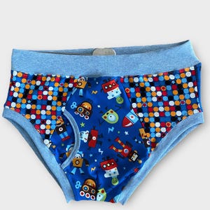 ABDL Adult Slip Herren Erwachsene Unterhose Big Boy Cartoon Slip Baumwolljersey Handmade in Germany Stoffauswahl Baustelle
