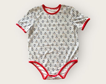 ABDL Adult Man Body Jersey Shirt Top Pullover Underwear Men Diaper Body Child Print Design Baby Boy Age Game Leotard Suit Bodysuit