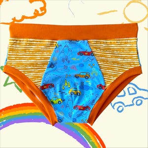 ABDL Adult Briefs Men's Adult Underpants Big Boy Cartoon Briefs Cotton Jersey Handmade in Germany Diaper