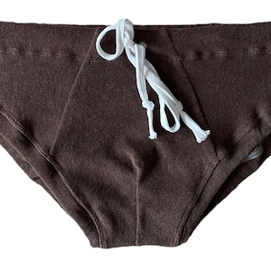ADULT Man Men&#39;s Terry Cloth Beach Swim Shorts Briefs Retro ABDL Cord Color Selection