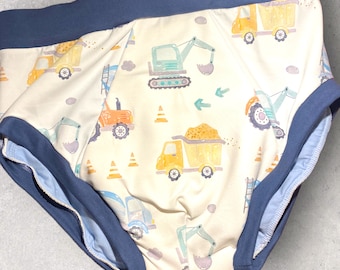 ABDL Slip Brief Unterhose Adult Man Herren Baby Boy Traktor Bagger Jungs