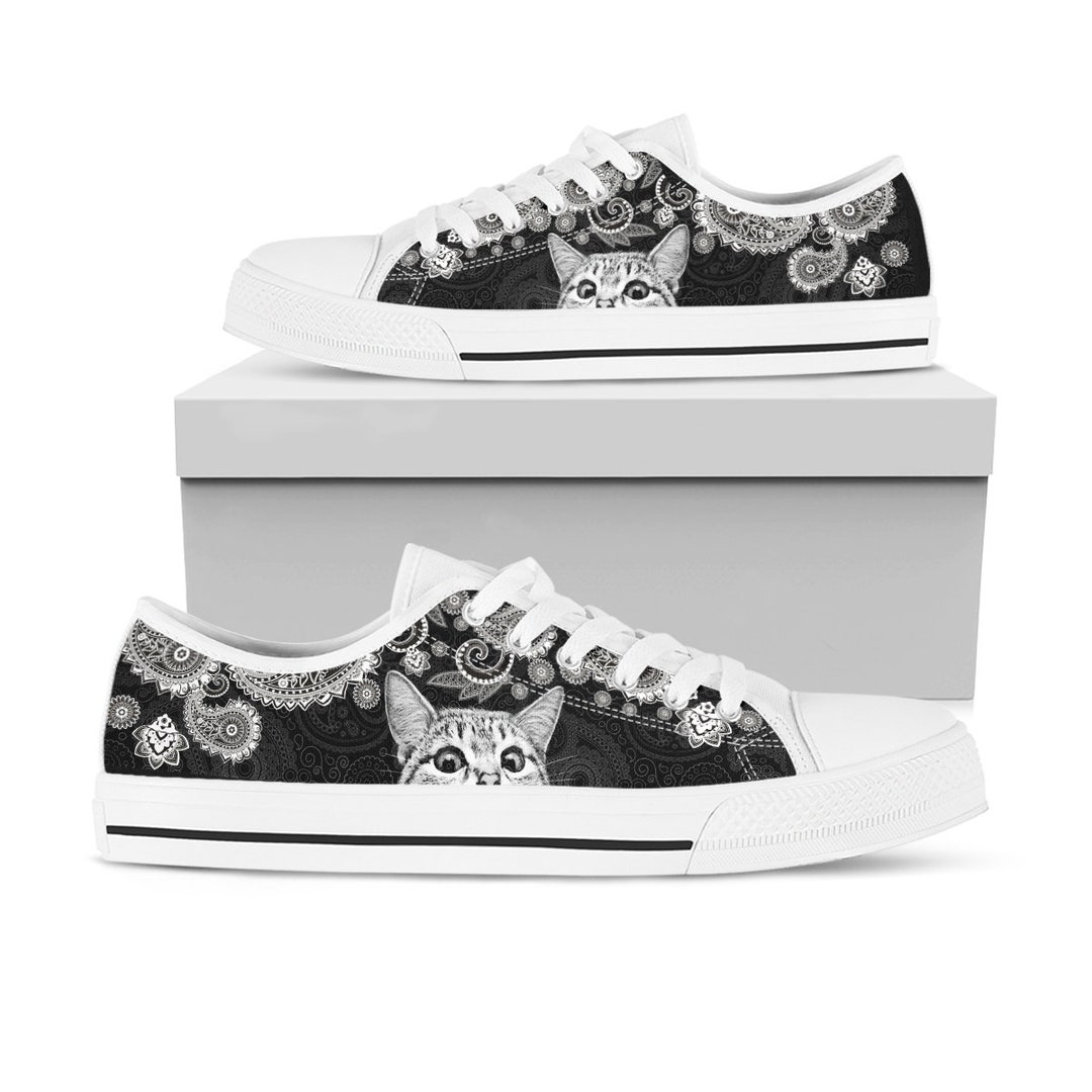 Cat Low Top Shoes Cat Lovers Shoes Cat Owners Shoes Cute Cats Etsy