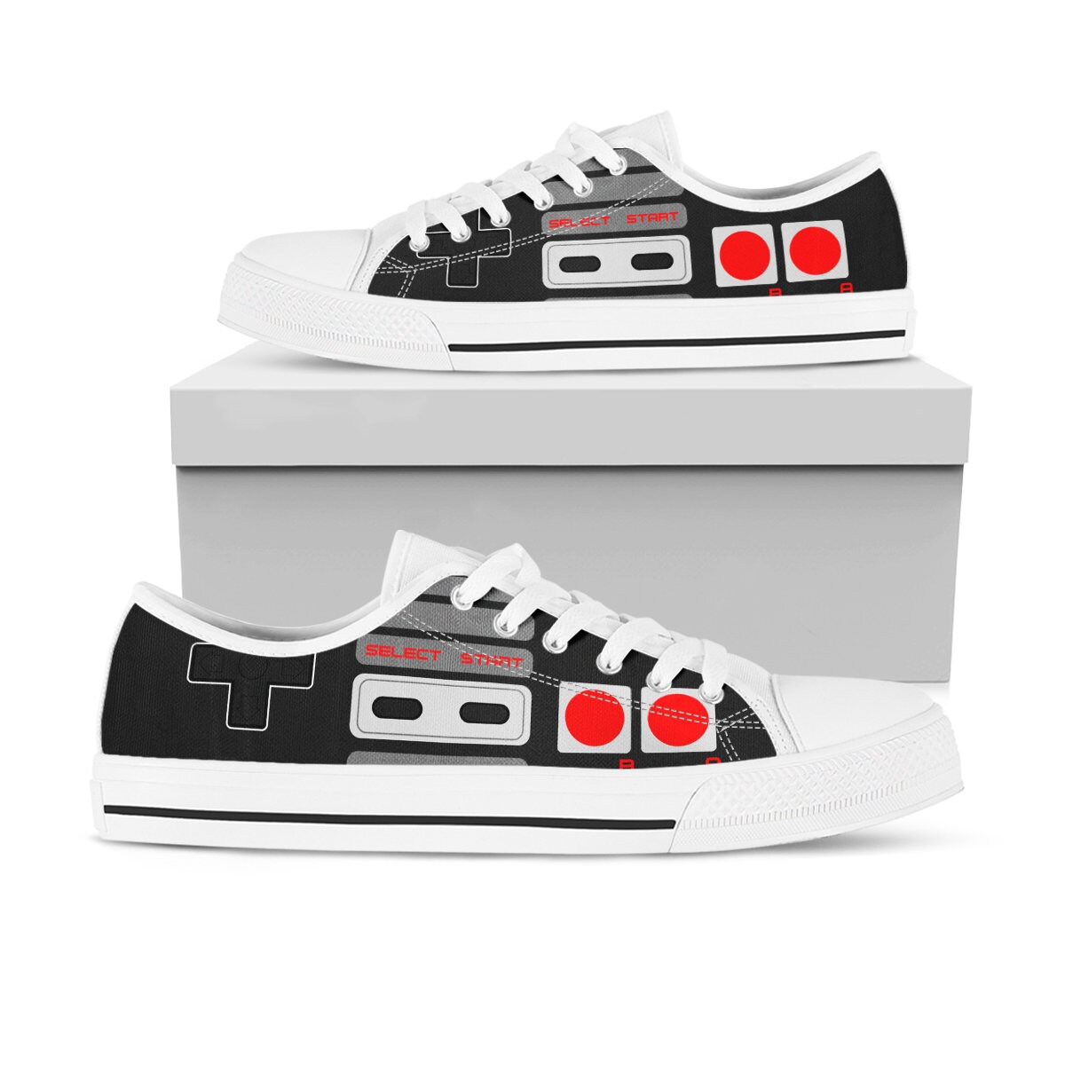 NES Controller Shoes Low Top Classic Game Shoes Vintage - Etsy