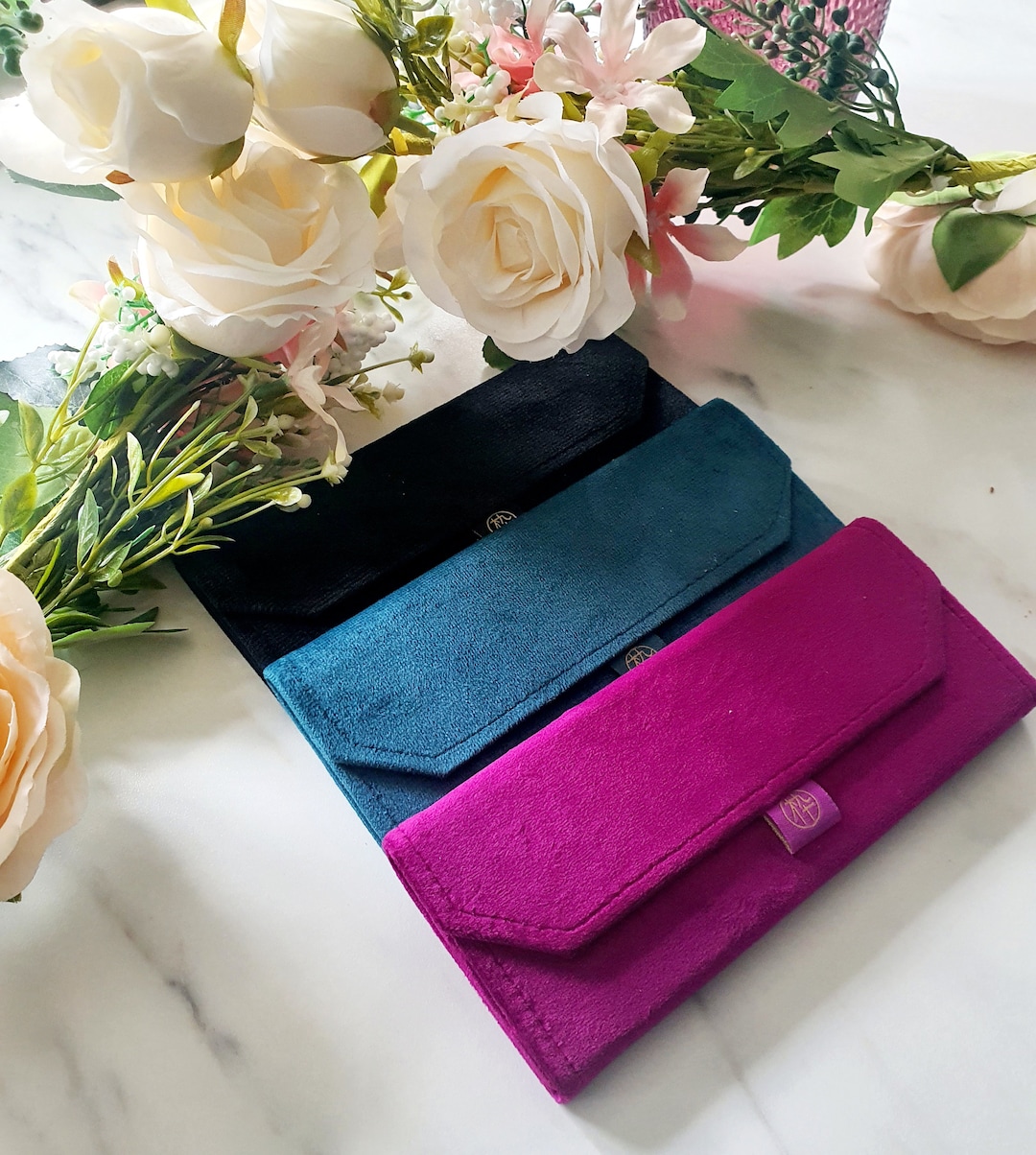 New! Black Velvet Glasses Case