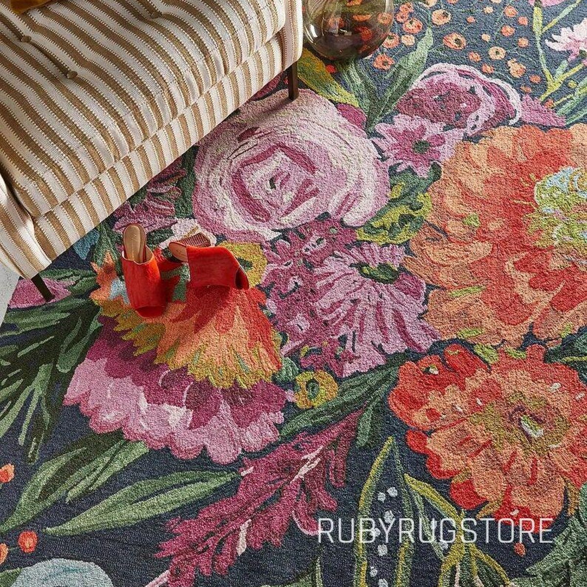 Colorful WILD BLOOM Hand Tufted Wool Carpet Custom Size Luxury Home Rug for Bedroom Dining Room and Hallway 5x8 6x9 8x10 and 9x12 - Etsy