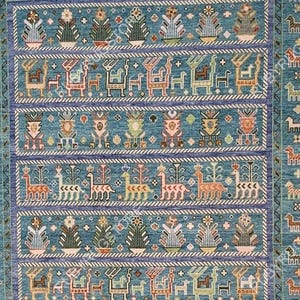 Afghan Style Hand Knotted Shabargan rug 4x6, 5x8, 6x9, 8x10, 9x12, 10x14 ft Handmade Gabbeh rug - Antique Ethnic rug.