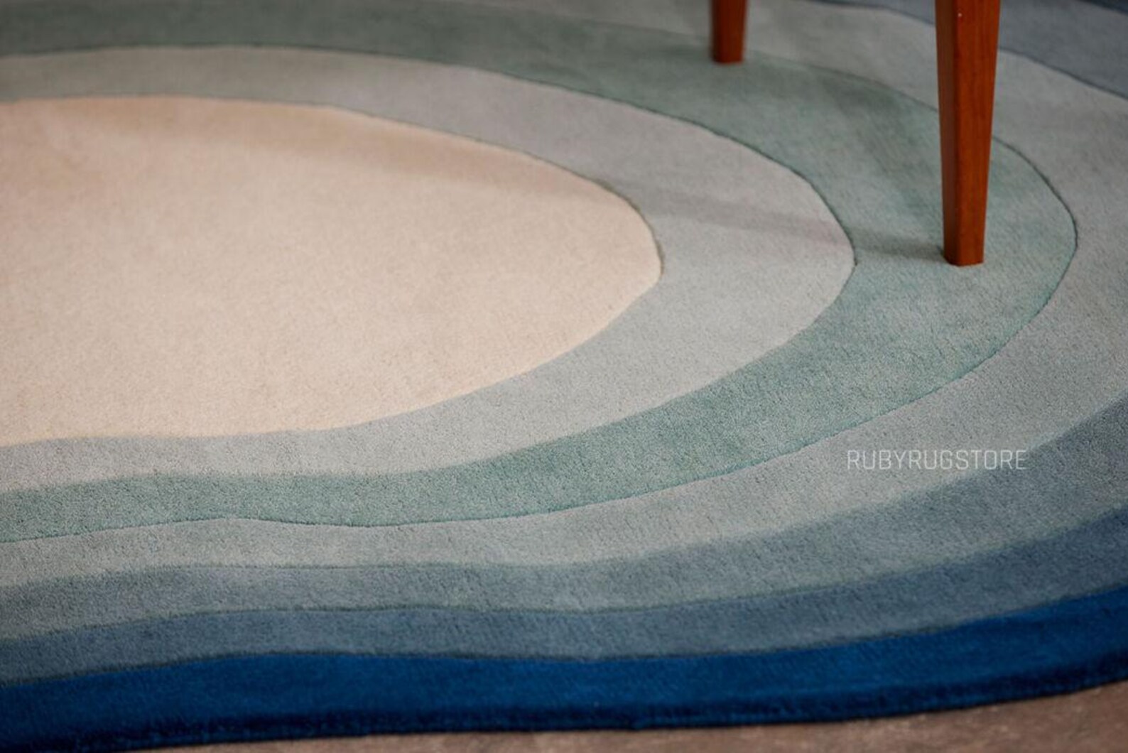 Kidney Shaped Shaded Design Handmade Rugs | Hand Tufted Rug 100%new ...