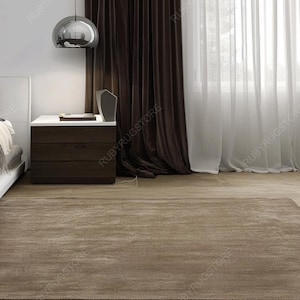 Hand Tufted Rug Solid Chestnut Wool Area Rugs For Livingroom Bedroom Kitchen Nursery Entryway Office 5X8 6X9 8X10 9X12 10X14 Custom Rug.