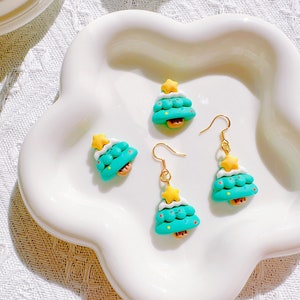 Dangle/Studs/Clip-On/Christmas Tree Earrings,Dangle Earrings,Girl Clip-On Earrings,Studs Earrings,Earrings For Non Pierced Ears,Santa Gift
