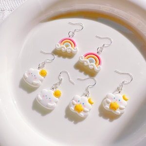 Cute Dangle Earrings,Rainbow Earrings,Star Dangle Earrings,Girl Christmas Earrings,Girl Birthday Gifts,Dangle Earrings,Cute Cloud Accessory
