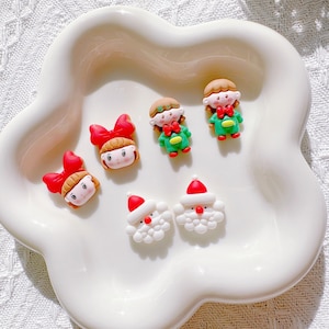 Clip-On OR Studs Christmas Earrings,Girl Clip-On Earrings,Christmas Cute Studs Earrings,Santa,Christmas Elf,Earrings For Non Pierced Ears