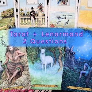 Tarot and Lenormand Reading, Two Questions, Psychic Readings, Spirit Guides, Guidance
