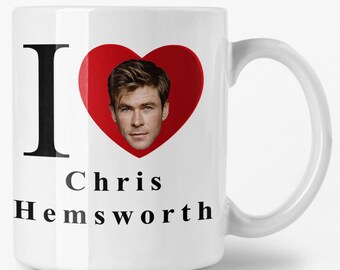 Tea Mug Matching Coaster Chris Hemsworth Arms Ceramic Coffee 