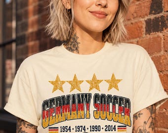 Vintage Duitsland voetbalshirt: 4-sterren Heritage Mannschaft-T-shirt