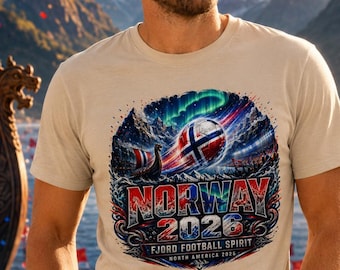 Noorwegen shirt WK 2026 Fjord voetbalshirt Noorse Viking voetbalfan cadeau