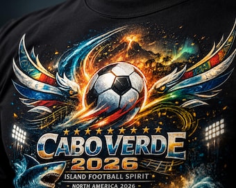 Cabo Verde Soccer Shirt World Cup 2026: Blue Sharks Island Tee
