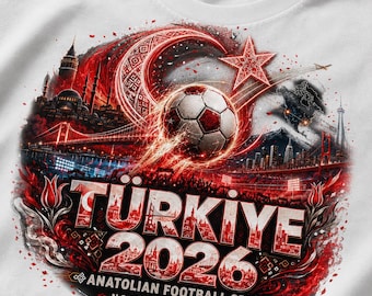 Turkije 2026 Swirl voetbalshirt WK voetbal geest Uniseks cadeau