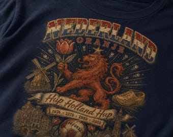 Vintage Nederland voetbalshirt: Oranje Lion Heritage Retro T-shirt