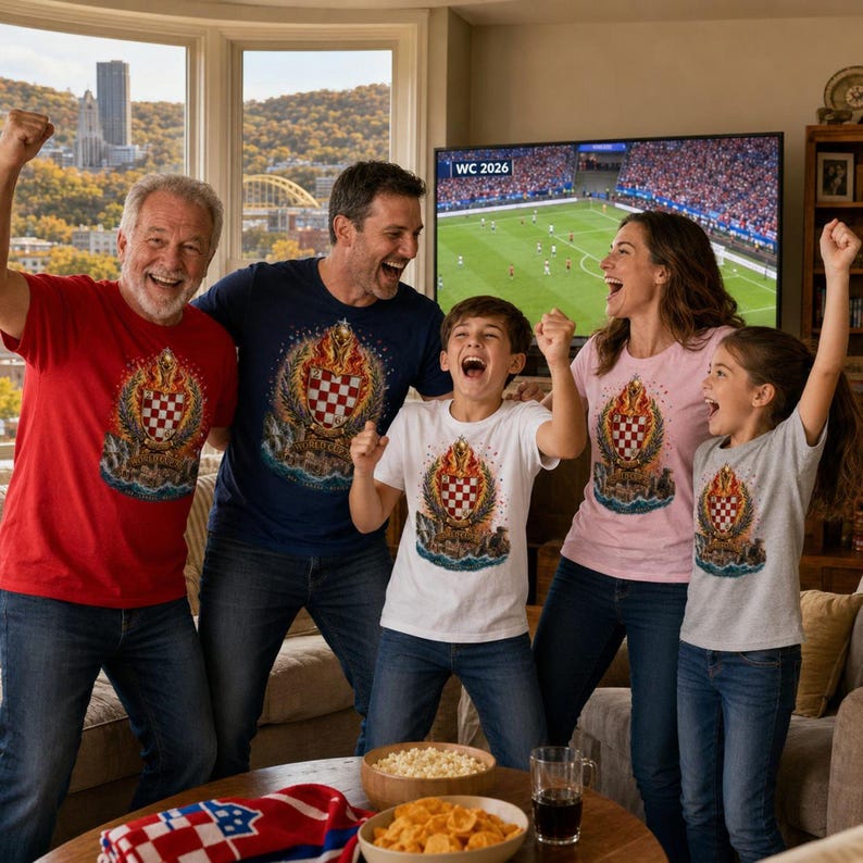 Croacia Camiseta Futbol, Mundial 2026 Cuadros, Rojo Blanco Tee imagen 3